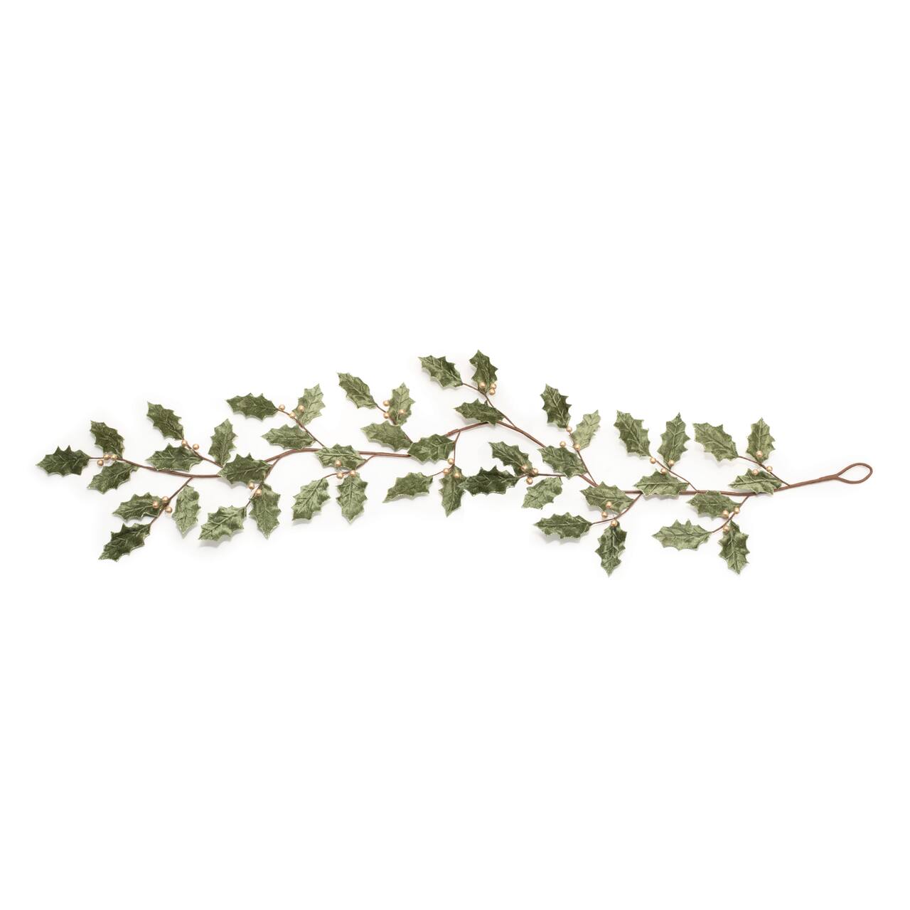 6ft. Glittered Holly Leaf Garlands, 2ct.